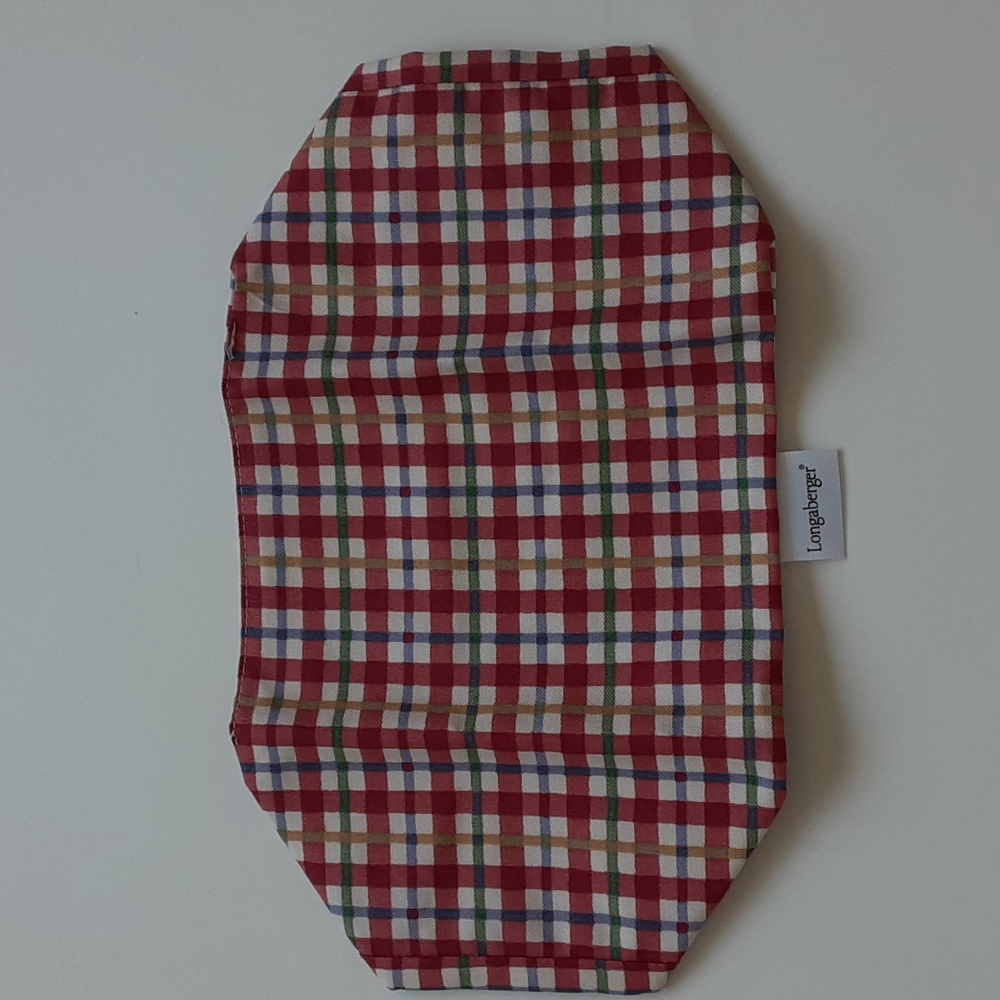 Longaberger Picnic Pal Cherry Red Plaid 7" L x 6.75" W x 2.5" D